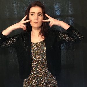 Black cardigan
